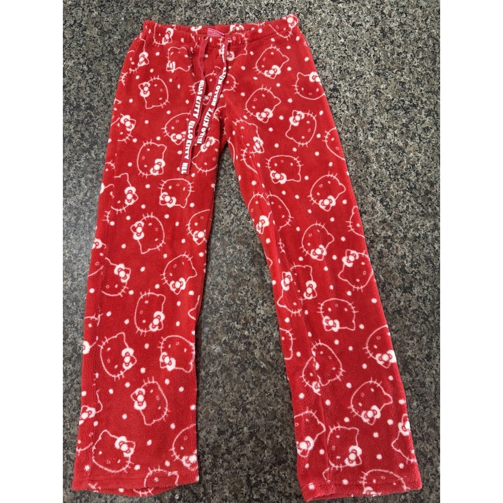 SANRIO HELLO KITTY Sleep Pants Fleece‎ Elastic Lounge Pants Size S